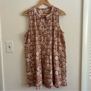 Faherty Isha Cotton Clay Jai Floral Mini Dress Small